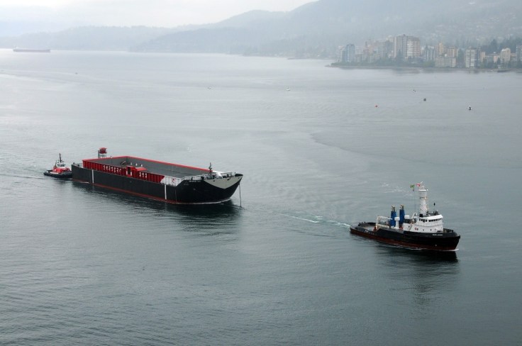 Pacific Hickory returning from China and entering Vancouver Harbour with a barge in Tow, September 2015. Photo Ray J Ordano