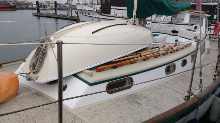 The Pig nested on deck Port Mcneil Canada. Photo Ray Penson