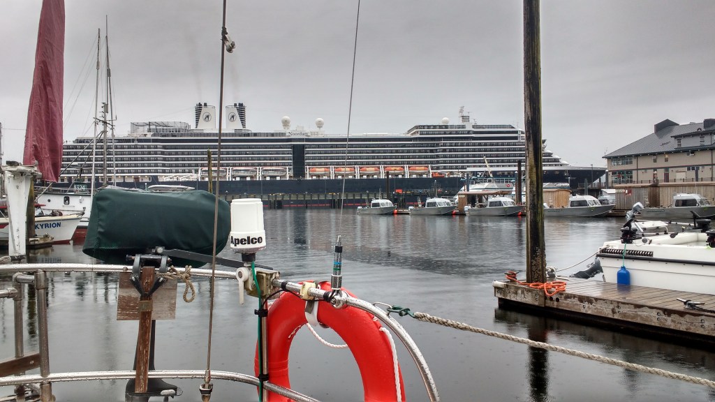 Cruise ship Noordam entering a damp Ketchikan at six in the morning. Photo Ray Penson