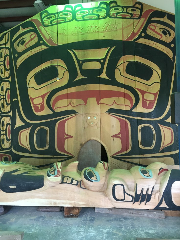 Tlingit traditional wood carving. Hoonah, Alaska.
