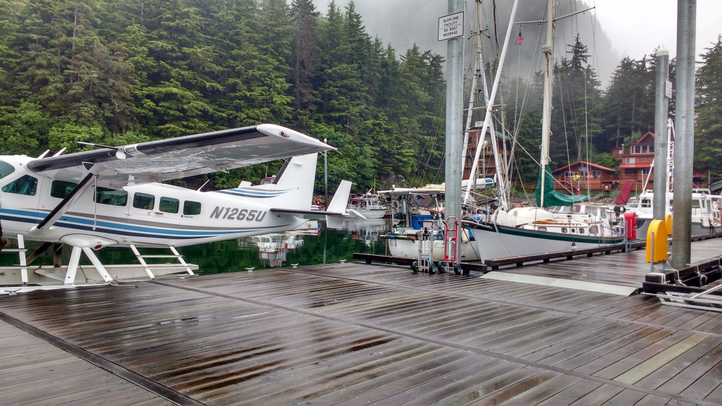 Seaplane waiting to pick up Cruise Ship Pilot. Photo Ray Penson