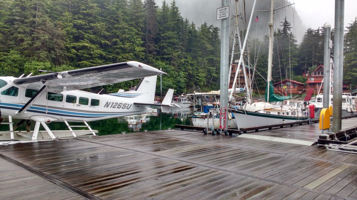Seaplane waiting to pick up Cruise Ship Pilot. Photo Ray Penson