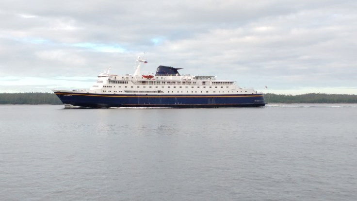 Columbia heading up Seaforth Channel.Ray Penson