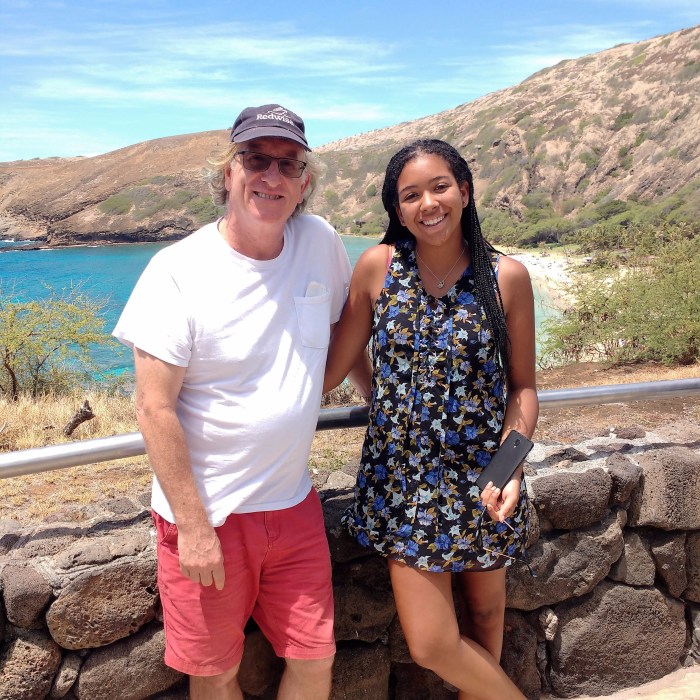 Richard and Jessica at Hanauma Bay. Photo Ray Penson