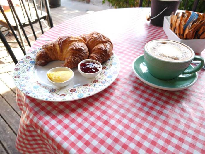 Coffee and Croissants in Akaroa Photo Ray Penson
