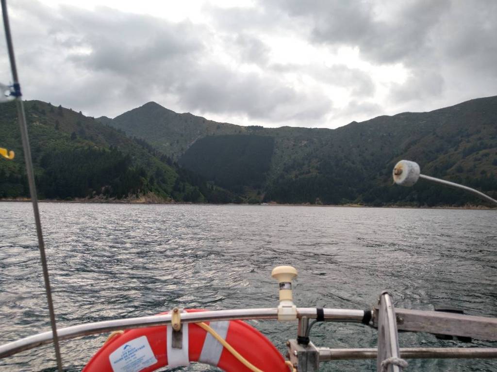Departing Turners Bay under an ominous sky. Photo Ray Penson
