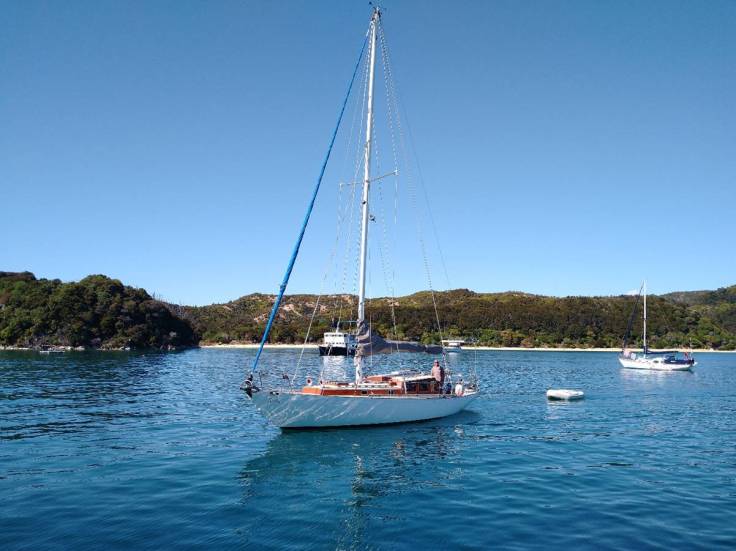 Steve on Torea departing the Anchorage. Photo Ray Penson