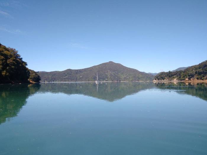 Long Bay Anchorage on a calm morning. Photo Ray Penson