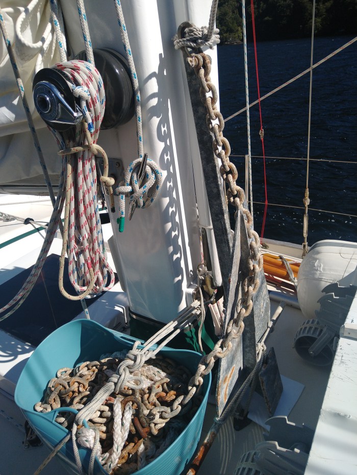 Spare anchor ready to go. Photo Ray Penson