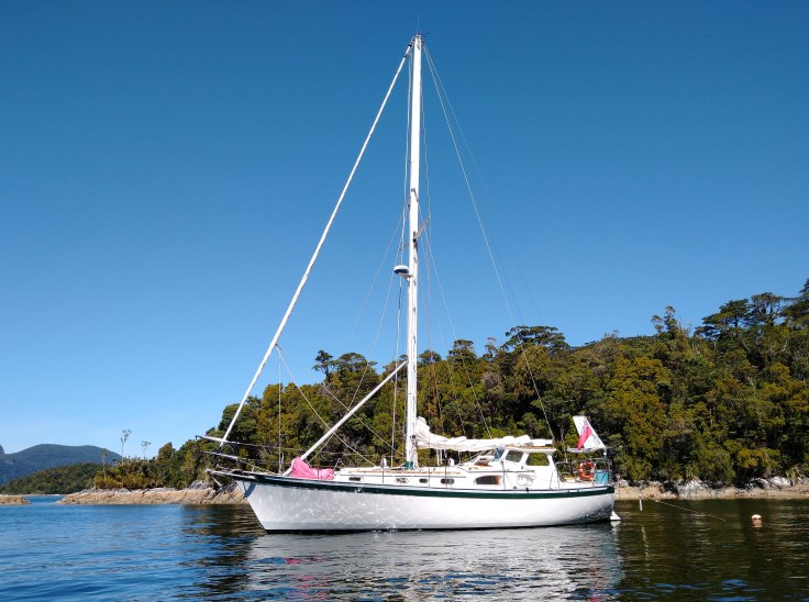 Truce Moored at Isthmus Sound Fiordland. Photo Ray Penson