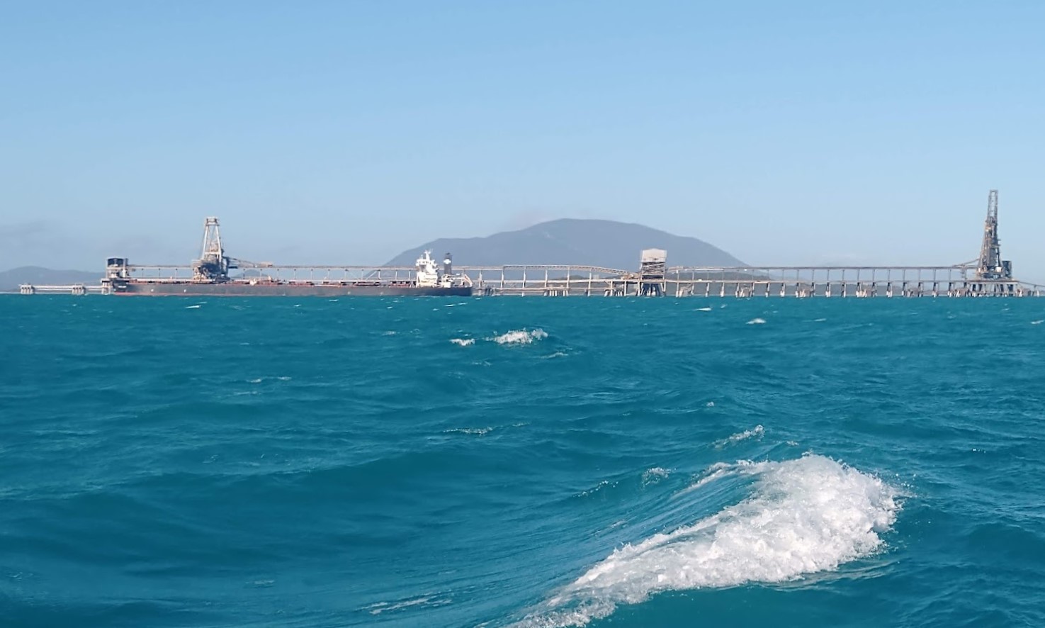 Passing Abbot Point Coal Loading Terminal. Photo Ray Penson