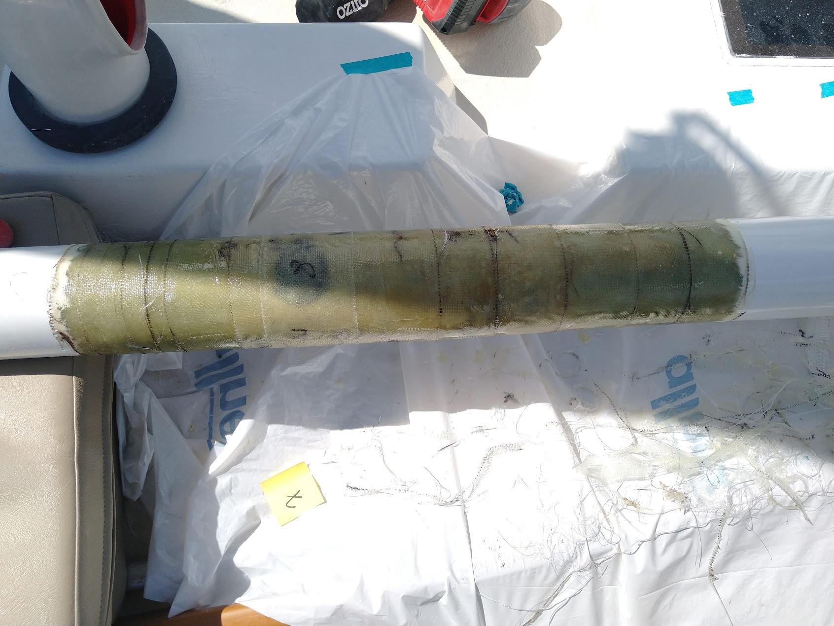 Spinnaker Pole Repairs. Photo Ray Penson