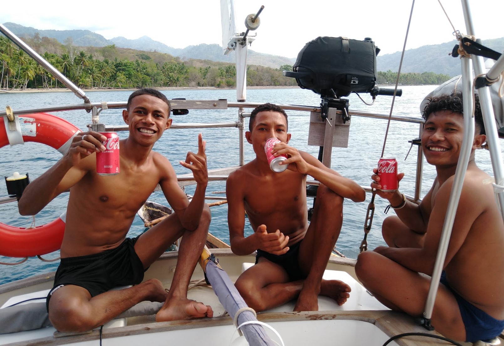 Kabir Boys enjoying cold Coke. Photo Ray Penson