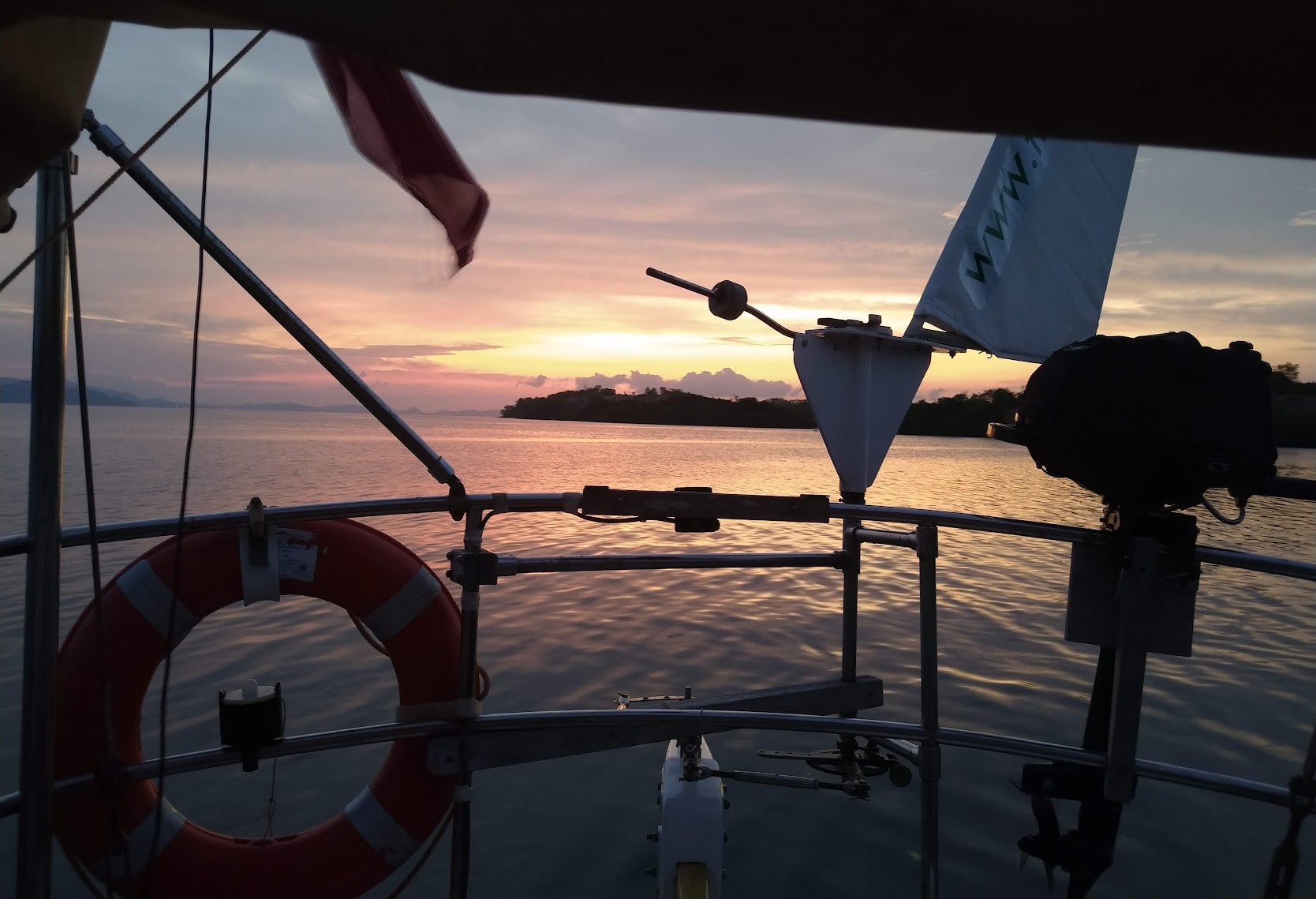 Sunset, Approaching Komodo National Park. Photo Ray Penson