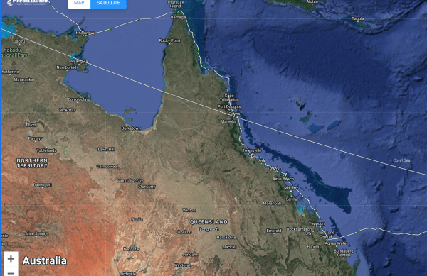 Track of Truce inside the Great Barrier Reef