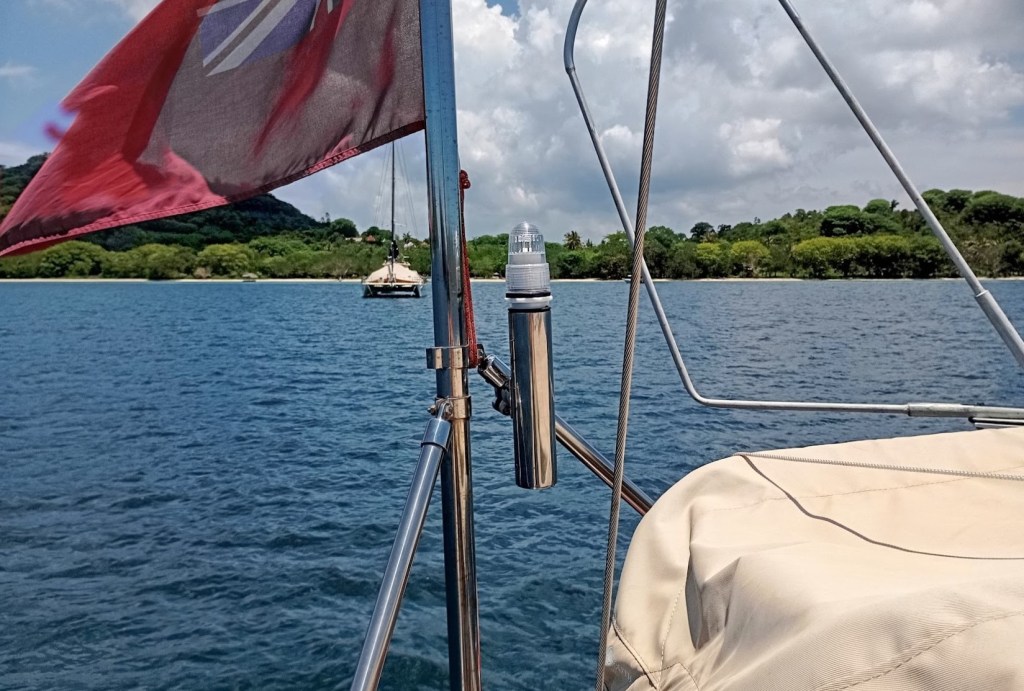 Indonesian style flashing coloured anchor light. Photo Ray Penson