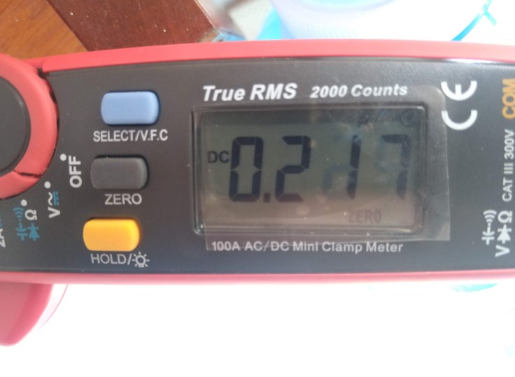Resulting Amp draw with solenoid held open. Photo Ray Penson