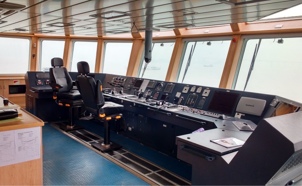 Commercial ship Wheelhouse. Photo Ray Penson