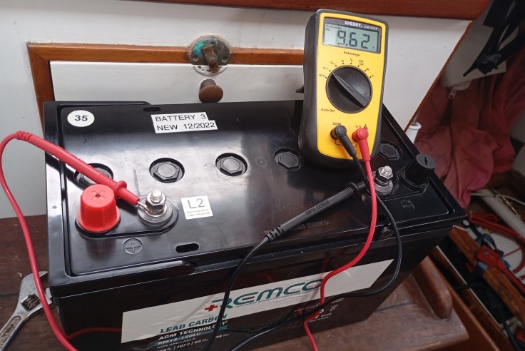 After a days charge voltage drops quickly. Photo Ray Penson