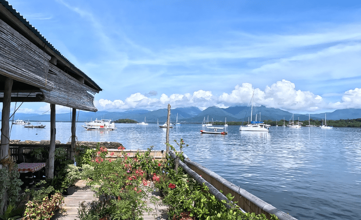 Puerto Princesa Abanico anchorage from the Yacht Club. Photo Ray Penson