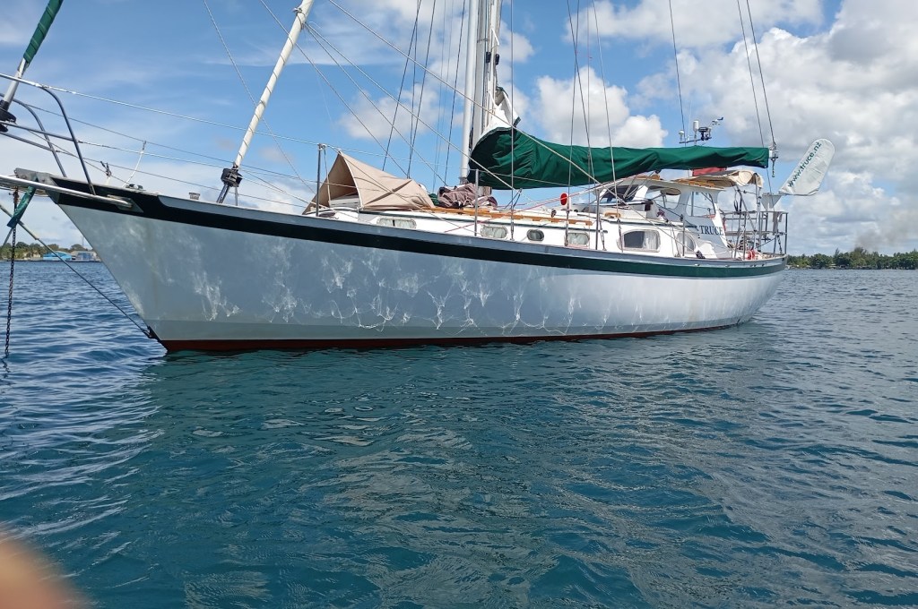 Truce looking a bit smarter after some scrubbing around the waterline. Photo Ray Penson