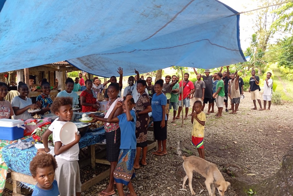 Easter Sunday lunch feast. Everyone loves a feed. Photo Ray Penson