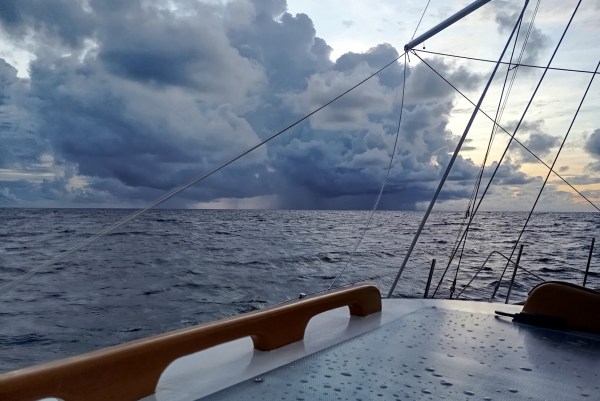 Rain Squalls, our companions, day and night. Photo Ray Penson
