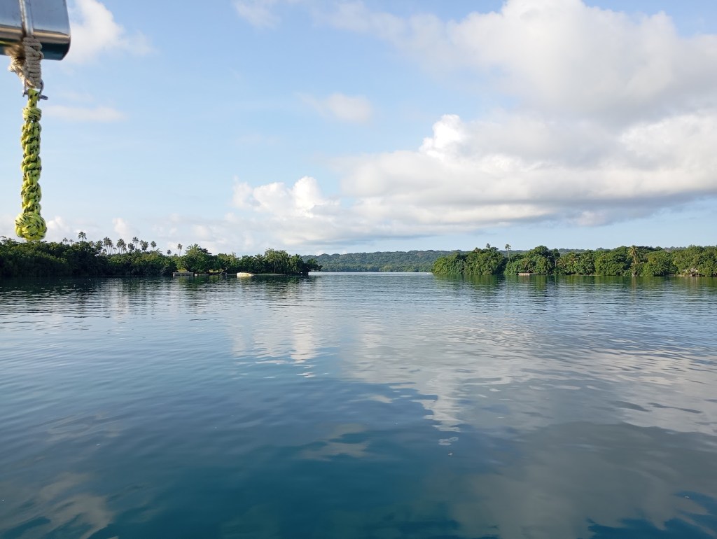 The lovely protected Turtle Bay anchorage with a thick mud bottom. Photo Ray Penson