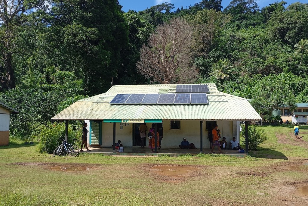 National Bank of Vanuatu in Sola, a chance to waste time and get cash to pay the immigration clearance bill. Photo Ray Penson